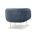 Comfortable High Quality One Seater Blue Velvet Sofa Armchair for Living Room Furniture Set